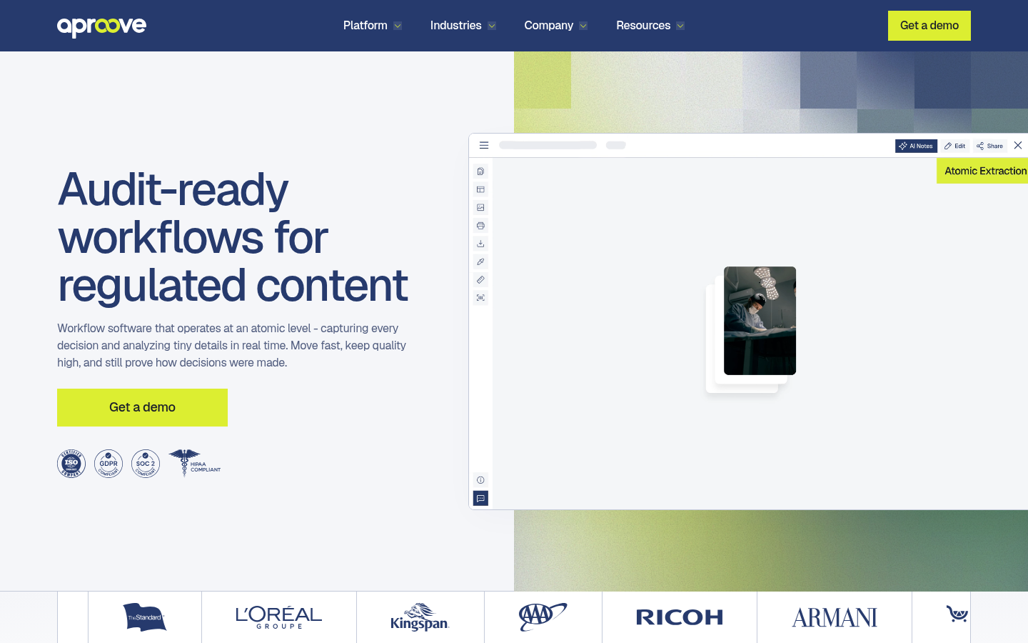 Aproove homepage