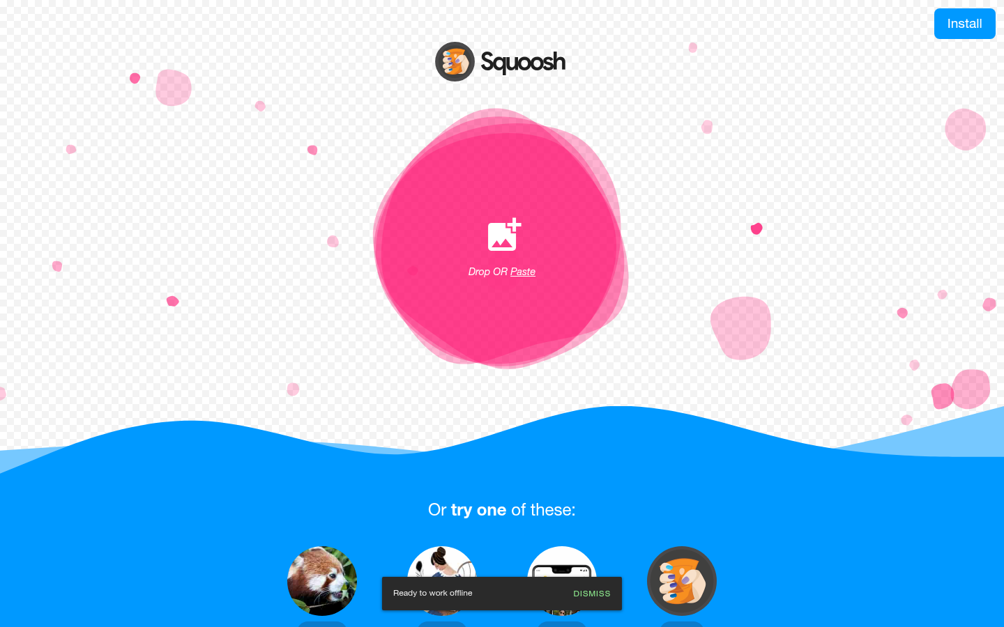 Squoosh homepage