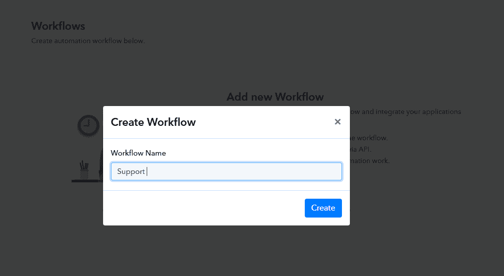 Naming a new workflow in Pabbly Connect