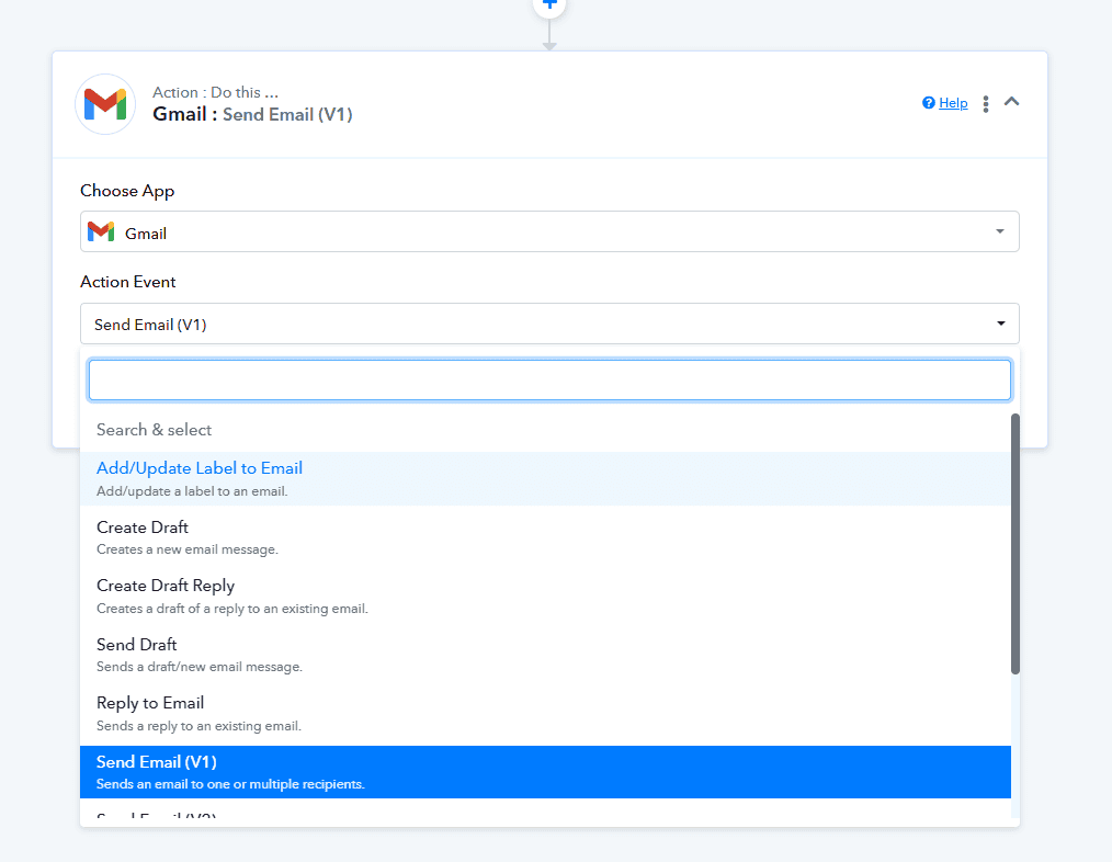 Mapping Atarim task data into a Gmail action in Pabbly