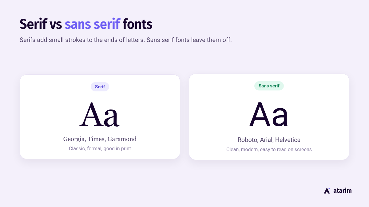 serif vs sans serif fonts