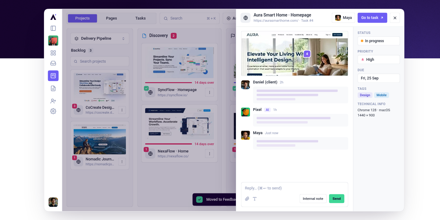 stages and milestones inside Atarim