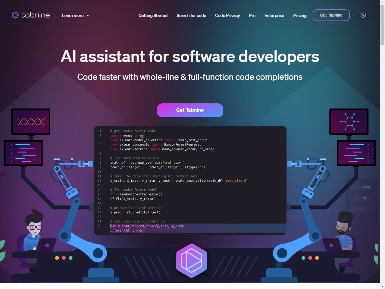 tabnine homepage